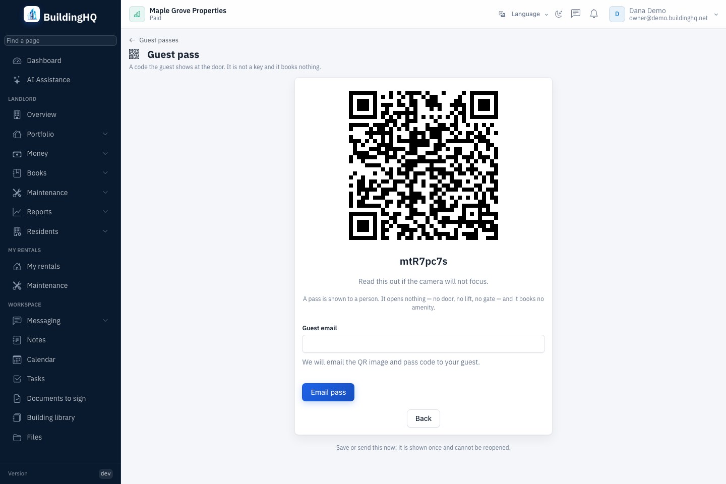 A guest arrives. One code, and you know.